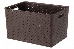 Корзинка с крышкой 14 л, 35x24,5x20,5 см, темно-коричневая "Береста"