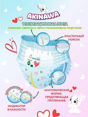 АКЦИЯ!!! Подгузники-трусики AKINAWA размер М (5-10 кг.), 48 шт