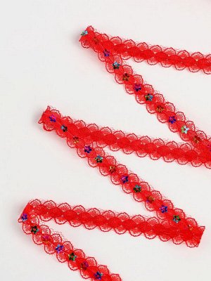 Тесьма декоративная гипюровая, ширина 1,3 см, 25 метров