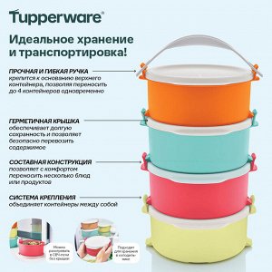 Контейнер «Парад» (550 мл), 4 шт., с ручкой