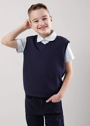 Жилет. Цвет: т.синий