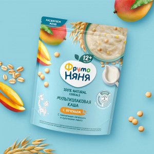 ФРУТОНЯНЯ Каша 200г молочная мультизлаковая со сливочно-ванильным печеньем и кусочками манго