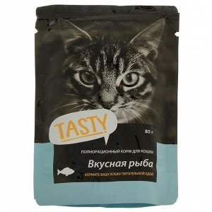 Влажный корм Tasty для кошек, рыба в желе, 28х85 г