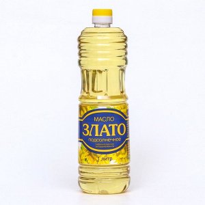 Масло подсолнечное "ЗЛАТО" рафинированное , дезодорированное , 1000 мл
