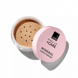 Минеральная рассыпчатая пудра для лица Make Up + Care, цвет Бежевая