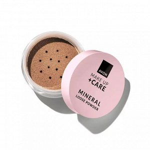 Минеральная рассыпчатая пудра для лица Make Up + Care, цвет Темно-бежевая