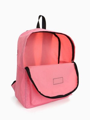 Рюкзак молодёжный на молнии, с карманом, однотонный, размер 29x12x39 см, нежно-розовый