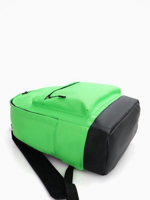 Рюкзак школьный ErichKrause на молнии, с карманом, однотонный, размер 39x12x29 см, зелёный