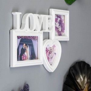 Фоторамка-коллаж на 3 фото «Любовь», (пластиковый экран)