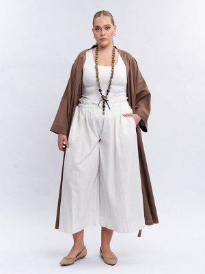 Брюки кюлоты льняные TBB19252WHT04