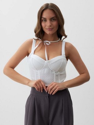 Корсет женский твидовый MIST, белый