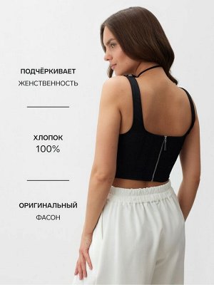 Корсет женский атласный MIT, чёрный