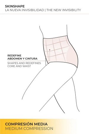 19637 High waist shaping Трусы высокие Черный, Телесный