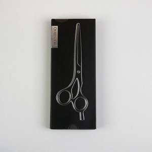 Ножницы парикмахерские с упором, загнутые кольца, лезвие — 5,5 см, цвет хамелеон