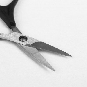 Ножницы маникюрные, прямые, широкие, 9,5 см, цвет чёрный, Н-049
