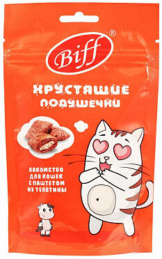Titbit Лакомство для кошек Biff Хрустящие подушечки с паштетом из телятины 60гр
