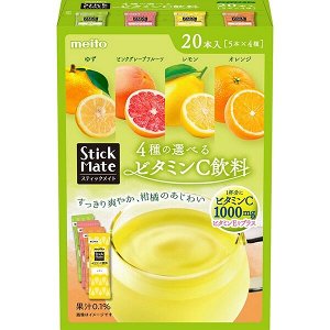 Meito Stick Mate Vitamin C - освежающий растворимый напиток в стиках со вкусами цитрусовых