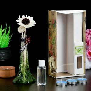 Набор подарочный "Эйфелева башня"(ваза,палочки с декором,свечи, аромамасло), чай