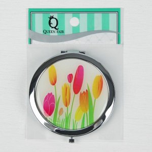 Зеркало складное «Тюльпаны», с увеличением, МИКС