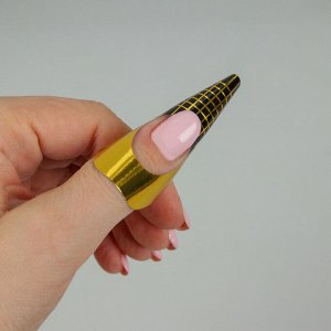 Формы для ногтей широкие, 500 шт, цвет золотистый