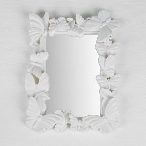 Зеркало настенное «Бабочки», зеркальная поверхность 10,5 - 17 см, цвет белый