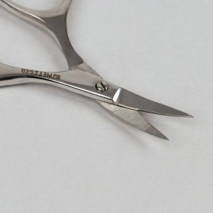 Ножницы маникюрные, загнутые, широкие, 6,5 см, цвет серебристый, NS-10-S(CVD)