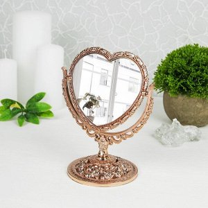 Зеркало настольное «Ажур», с увеличением, зеркальная поверхность — 10,5 х 9 см, цвет бронзовый