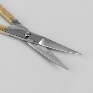 Ножницы маникюрные, загнутые, узкие, 9 см, цвет золотистый/серебристый, В-113-HG-SH