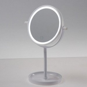 Зеркало LuazON KZ-04, подсветка, настольное, 19.5 ? 13 ? 29.5 см, 4хААА, сенсорная кнопка