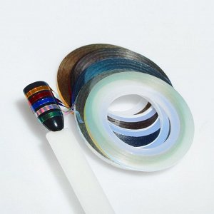 Ленты клеевые для декора «Голография», 5 шт, 2 мм, 18 м, цвет МИКС