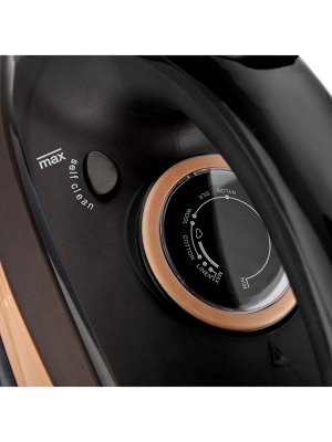 Утюг паровой BRAYER 4010BR, 2400 Вт, керамичекая подошва, 320 мл, беспроводной, коричневый