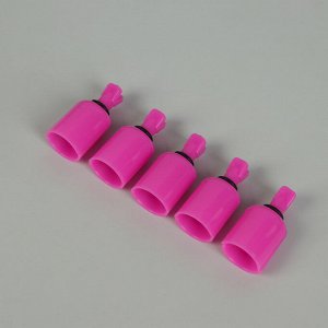Зажимы для снятия гель-лака, 5 шт, цвет розовый