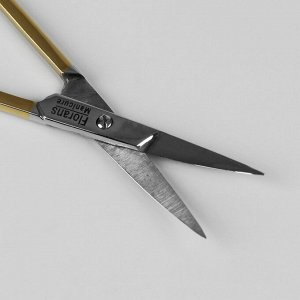 Ножницы маникюрные, загнутые, узкие, 9,5 см, цвет серебристый/золотистый
