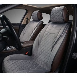 Накидки AUTOPREMIER BRILLIANT, Передние, стеганая алькантара, закрытая спинка, к-т2шт., серый (1/6)