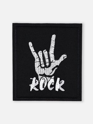 Термоаппликация Rock, 7.8x8.8 см, фасовка 10 шт., чёрная