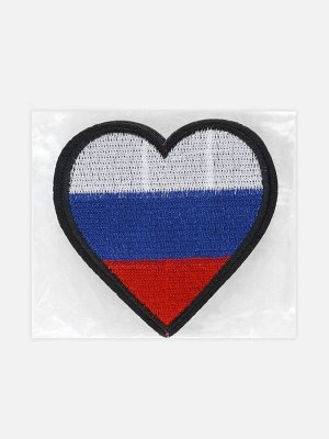 Термоаппликация «Сердце», 7.5x7.5 см, триколор