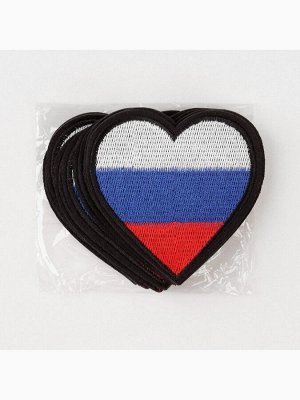 Термоаппликация «Сердце», 7.5x7.5 см, триколор