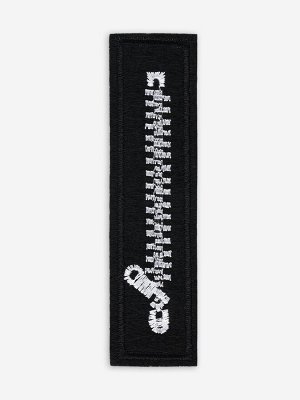 Термоаппликация «Молния», 10x2.5 см, чёрная, белая