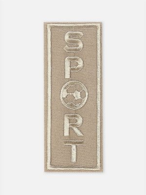 Термоаппликация Sport, 3.7x9.8 см, бежевая