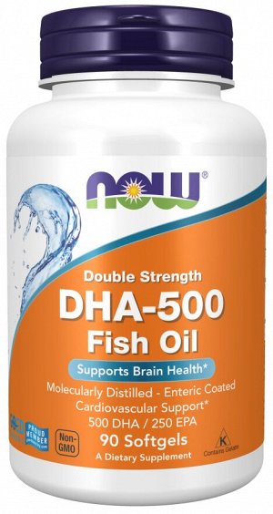 DHA‑500 500 мг, NOW Foods, 90 мягких капсул