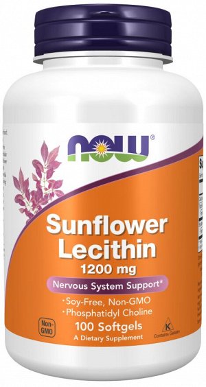 NOW Foods, Lecithin 1200 мг, 100 мягких капсул
