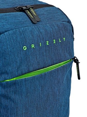 Рюкзак школьный, эргономичная спинка, Grizzly 556, 39x26x19, отделение для ноутбука, синий
