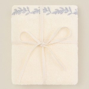 Полотенце махровое SL HOME: Floral «Айвори» 30x60 см, хлопок 100%, бежевое