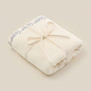 Полотенце махровое SL HOME: Floral «Айвори» 30x60 см, хлопок 100%, бежевое