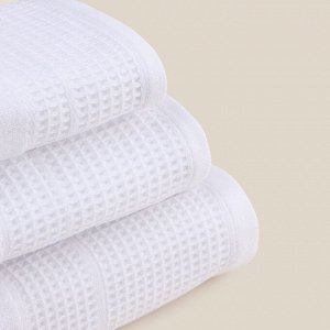 Полотенце махровое SL HOME: Waffle «Блан де Блан», 30x60 см, хлопок 100%, белое