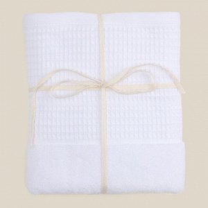 Полотенце махровое SL HOME: Waffle «Блан де Блан», 30x60 см, хлопок 100%, белое