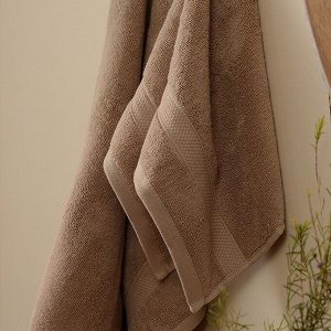 Полотенце махровое SL HOME: Classic «Саббиа», 50x90 см, хлопок 100%, коричневое