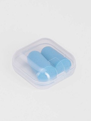 Беруши, 2.5x1 см, набор - 10 пар, в футляре, голубые