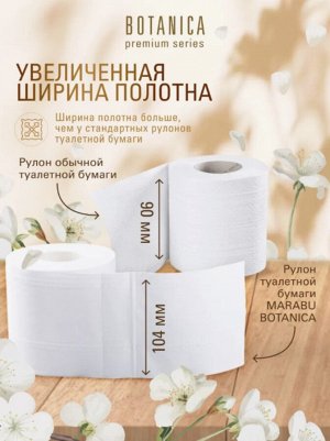 Туалетная бумага в рулоне 4-х слойная 25,5 м Botanica 10 рулонов/уп.