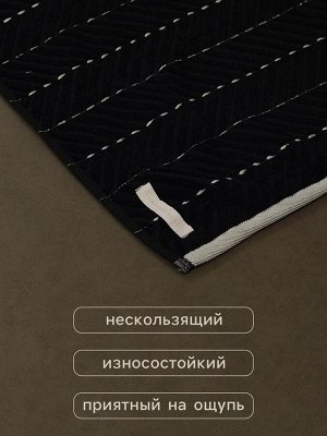 Коврик махровый SL HOME: Lines «Дарк Маре», 50x70 см, хлопок 100%